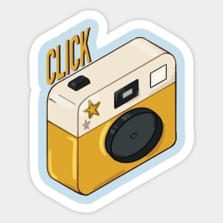 Click Cute Retro Camera Photographer Art Sticker